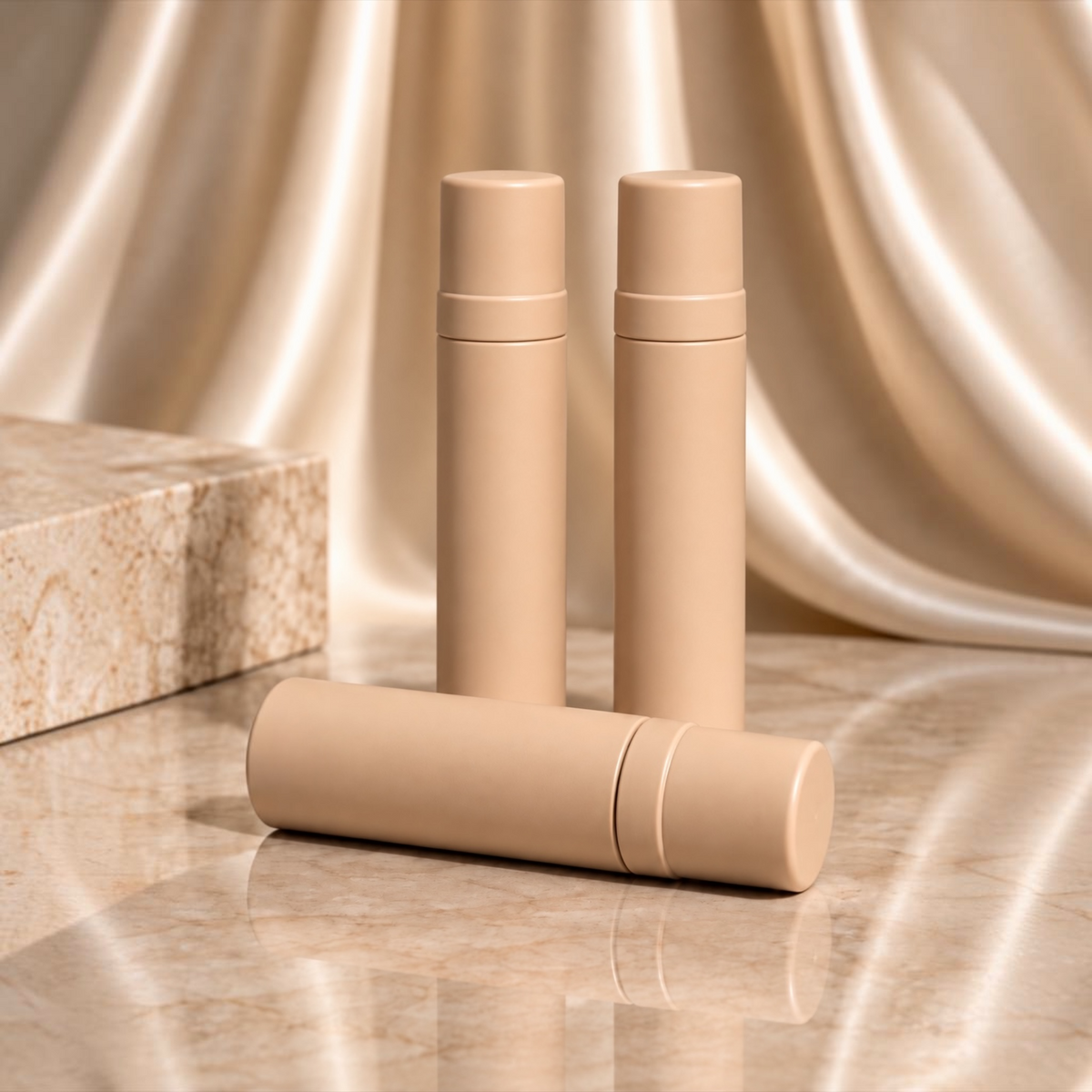 200mL Matte Beige Foaming Pump Bottles – Premium Cosmetic & Mousse Packaging