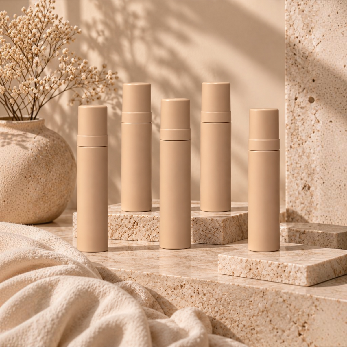 200mL Matte Beige Foaming Pump Bottles – Premium Cosmetic & Mousse Packaging