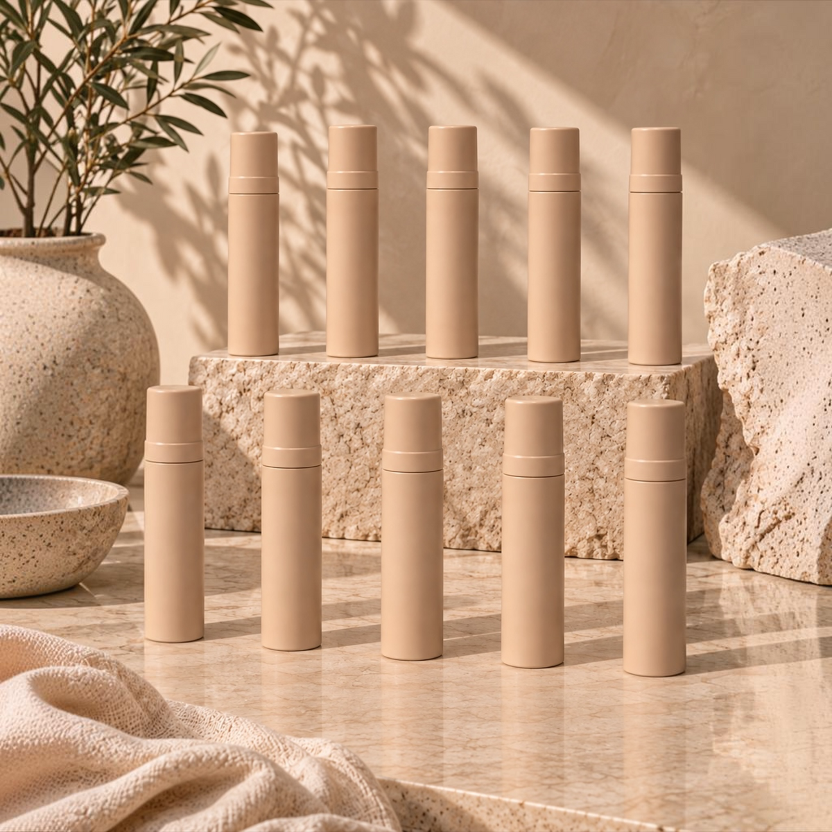 200mL Matte Beige Foaming Pump Bottles – Premium Cosmetic & Mousse Packaging